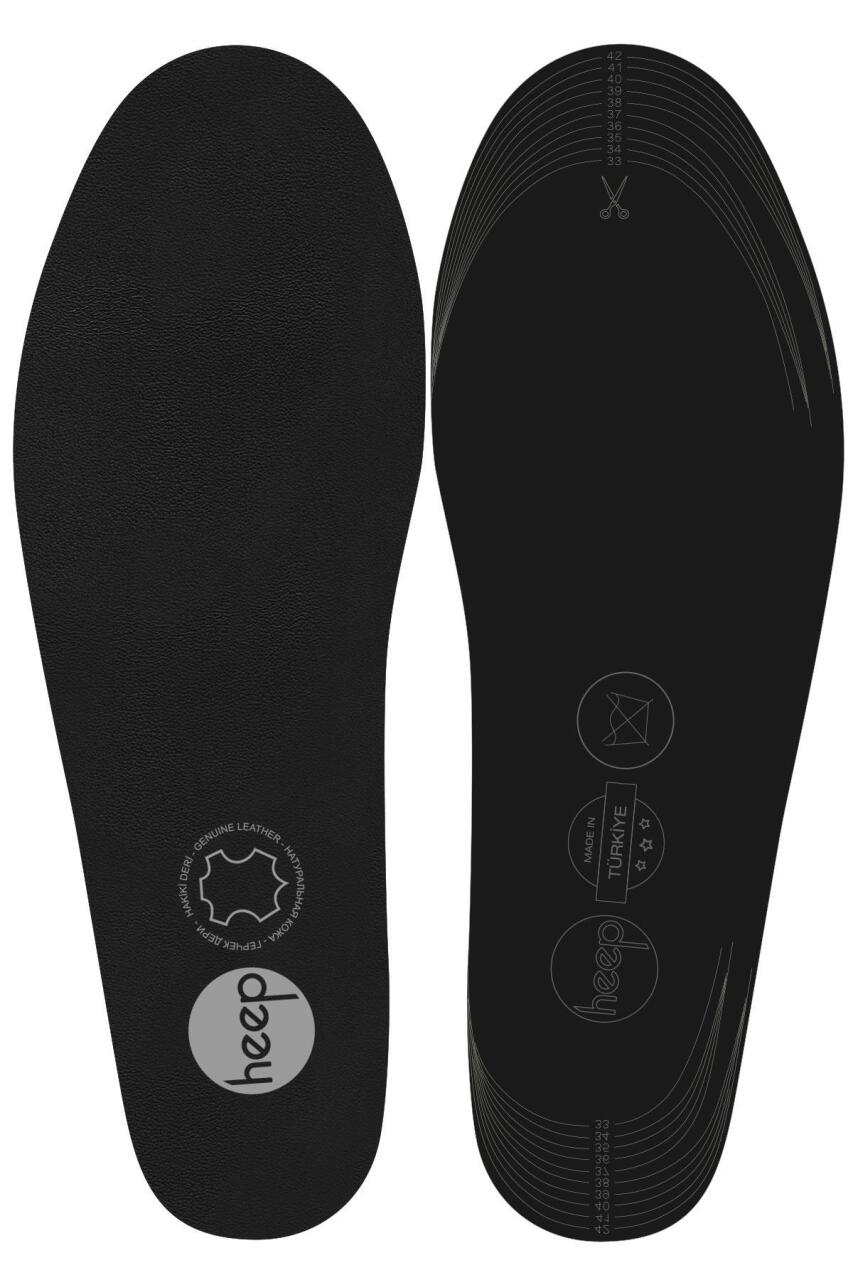 Heep Hakiki Deri Ve Anatomik Siyah 33-43 Numara Ayakkabı İç Tabanlığı - 1