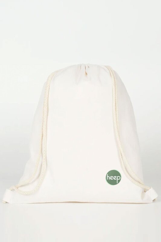 Heep Krem 35x40 cm Unisex Ham Bez Büzgülü Sırt Ayakkabı Çantası - Heep