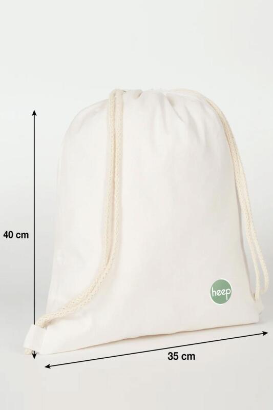 Heep Krem 35x40 cm Unisex Ham Bez Büzgülü Sırt Ayakkabı Çantası - 2