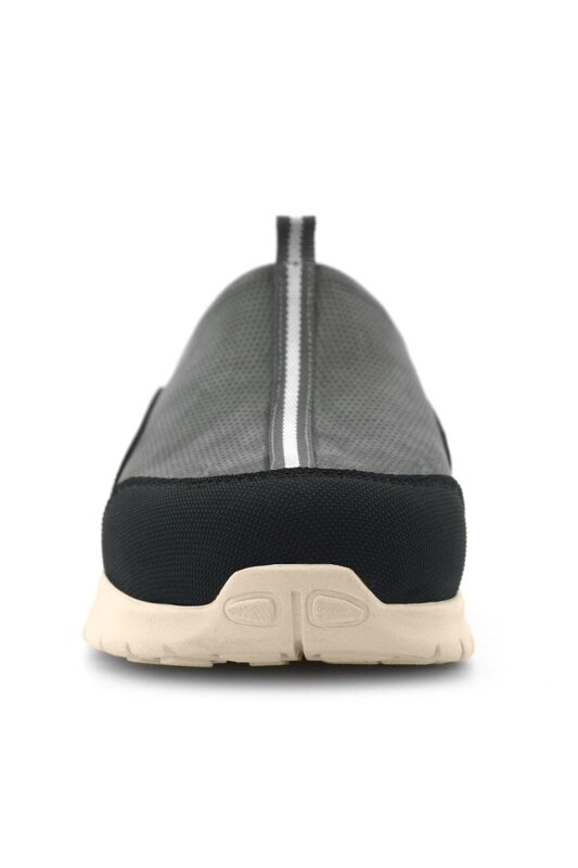 Heep Medikal Hakiki Deri Gri Siyah Krem Tabanlı Comfort Spor Terlik - 4