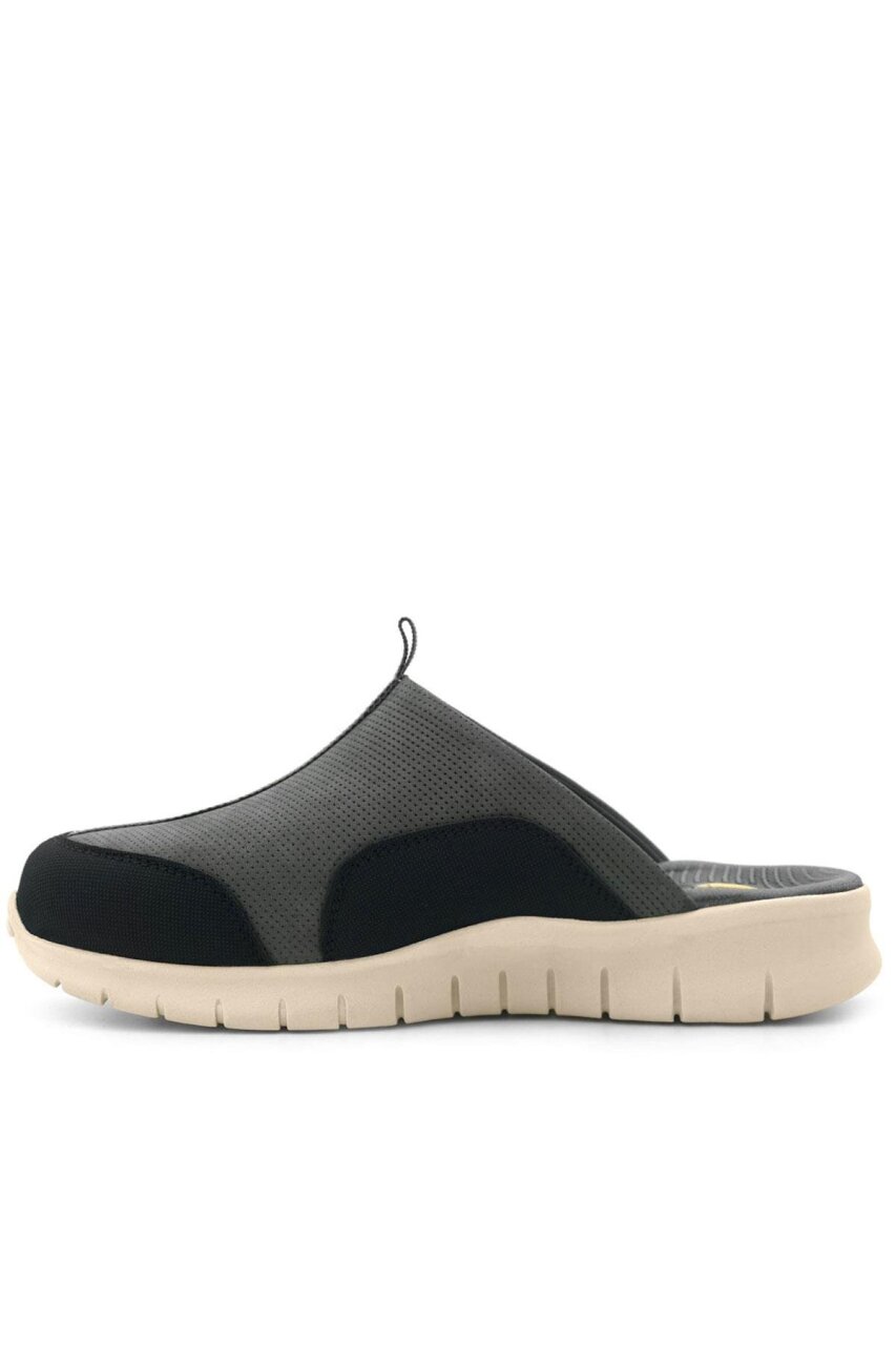 Heep Medikal Hakiki Deri Gri Siyah Krem Tabanlı Comfort Spor Terlik - 5