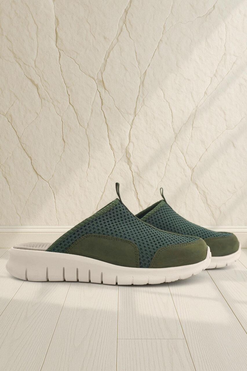 Heep Medikal Haki Yeşil Krem Tabanlı Comfort Spor Terlik - 1