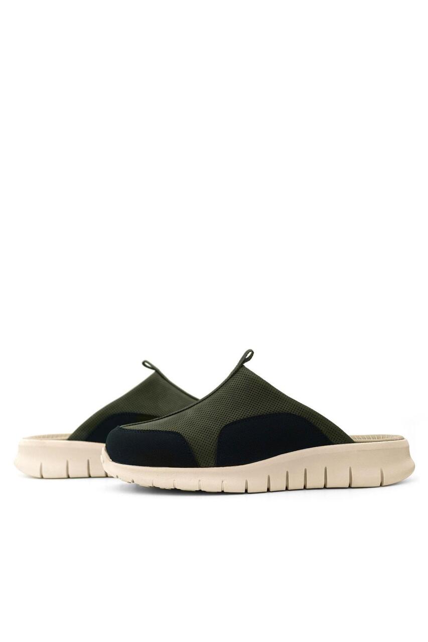 Heep Medikal Hakiki Deri Haki Siyah Krem Tabanlı Comfort Spor Terlik - 8