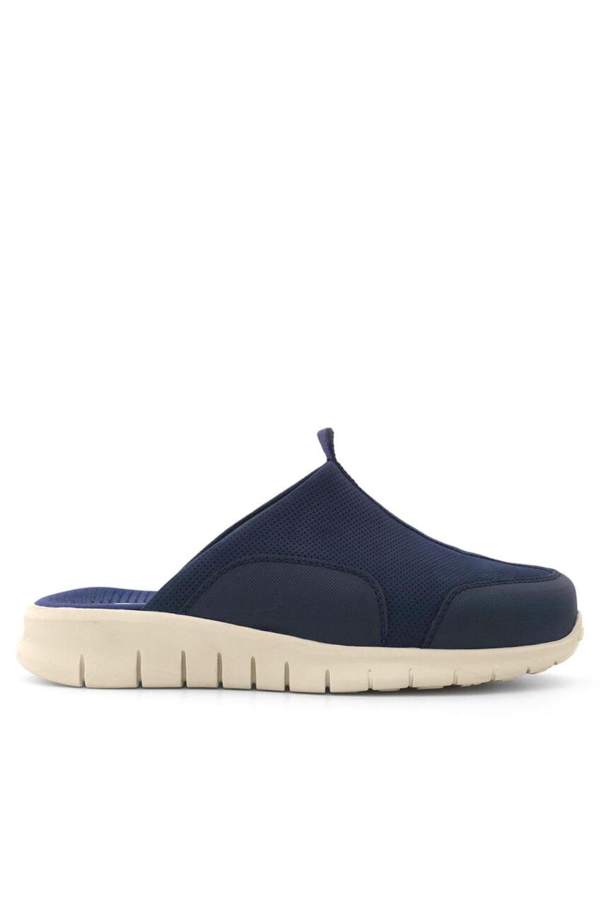 Heep Medikal Hakiki Deri Koyu Lacivert Krem Tabanlı Comfort Spor Terlik - 2