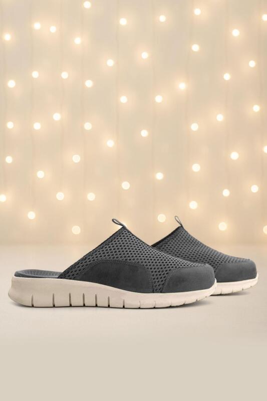 Heep Medikal Koyu Gri Krem Tabanlı Comfort Spor Terlik - Heep