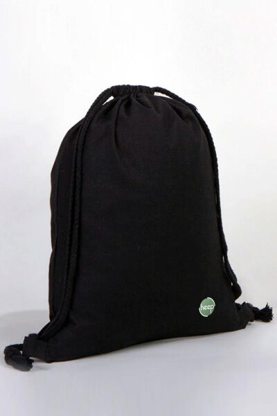 Heep Siyah 35x40 cm Unisex Ham Bez Büzgülü Sırt Ayakkabı Çantası - Heep