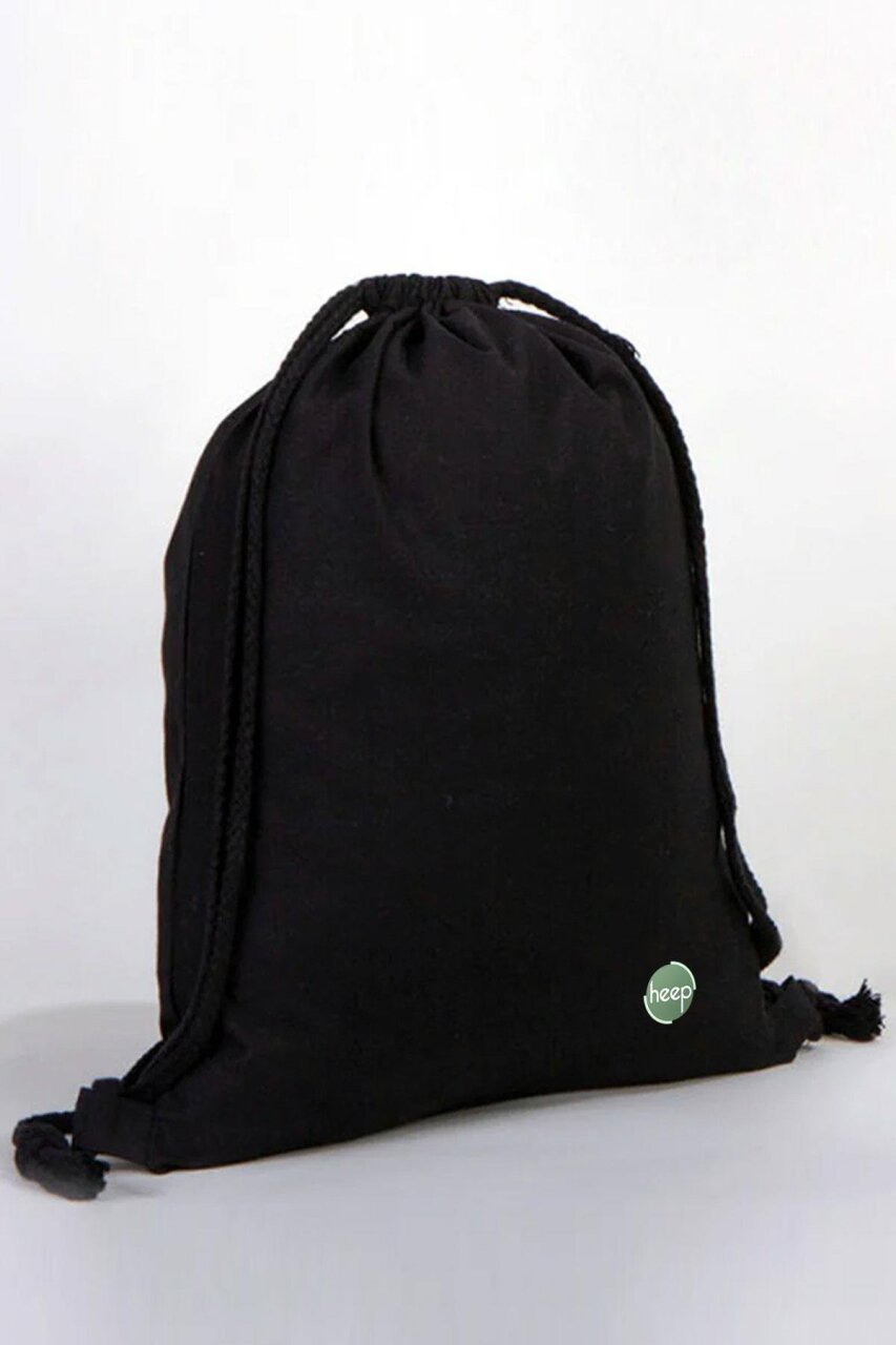 Heep Siyah 35x40 cm Unisex Ham Bez Büzgülü Sırt Ayakkabı Çantası - 1