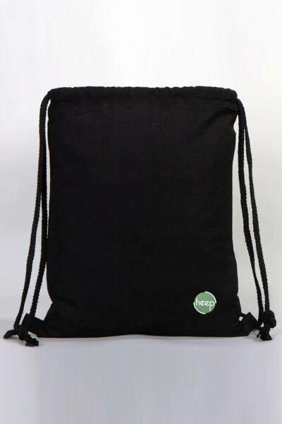 Heep Siyah 35x40 cm Unisex Ham Bez Büzgülü Sırt Ayakkabı Çantası - 2