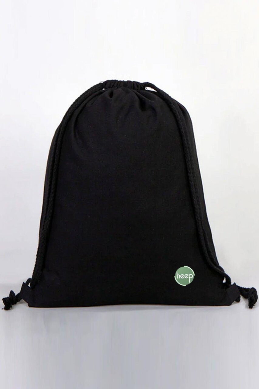 Heep Siyah 35x40 cm Unisex Ham Bez Büzgülü Sırt Ayakkabı Çantası - 3