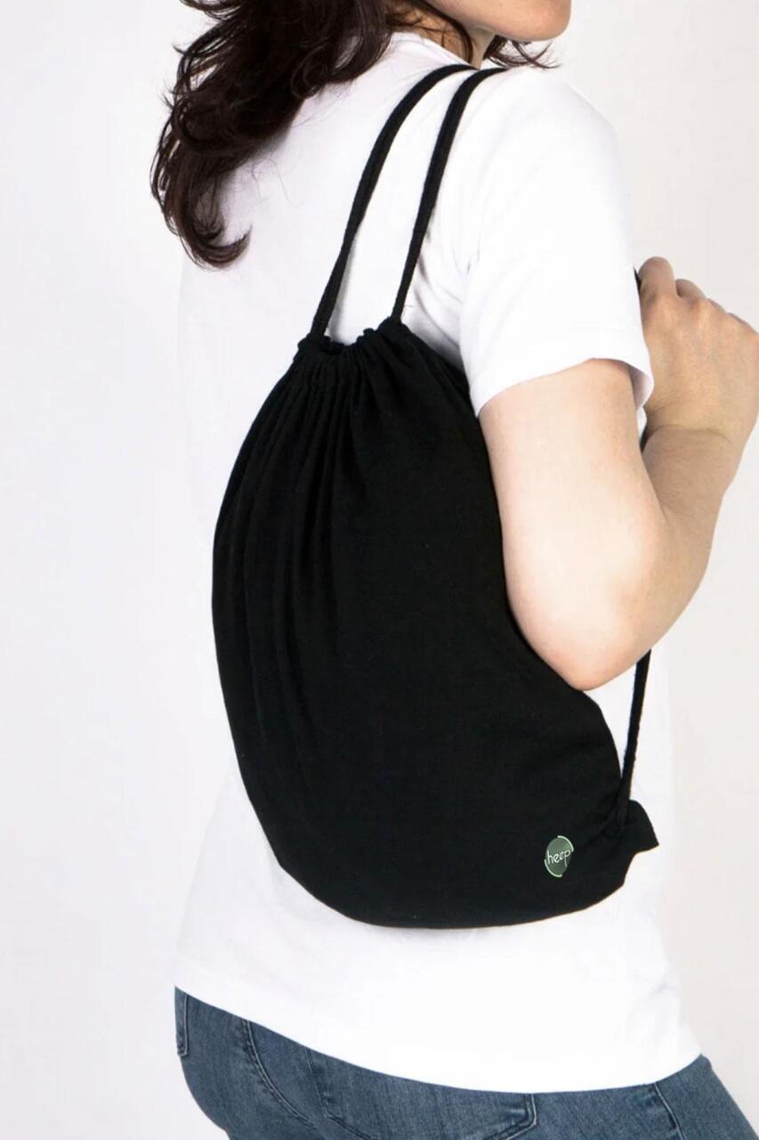 Heep Siyah 35x40 cm Unisex Ham Bez Büzgülü Sırt Ayakkabı Çantası - 9