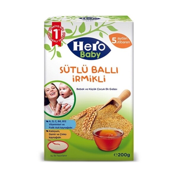 Hero Baby Sütlü İrmikli Ballı Kaşık Maması 200 Gr - Hero Baby