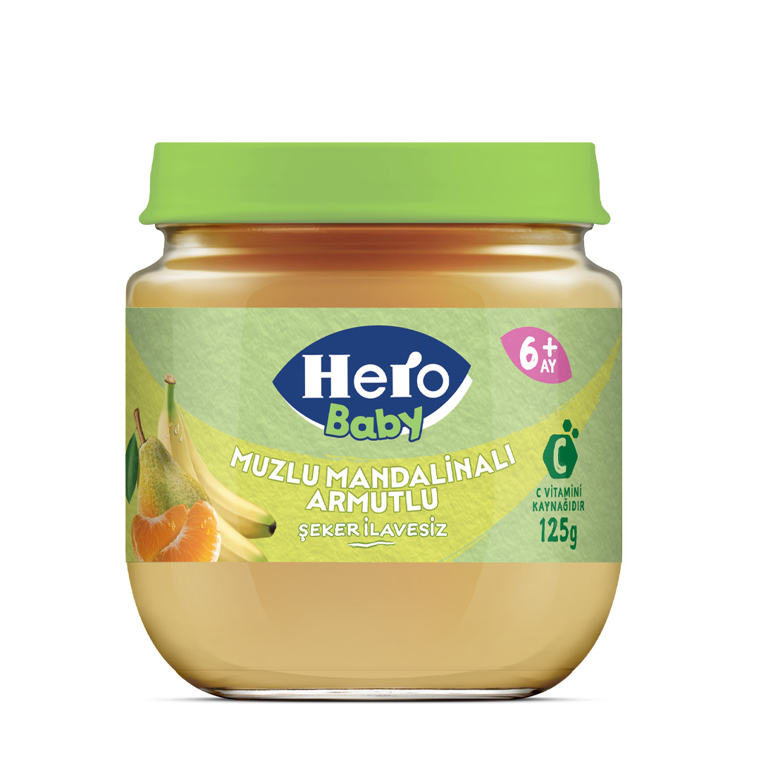 Hero Baby Muzlu Mandalinalı Armutlu Kavanoz Mama 125 Gr - 1