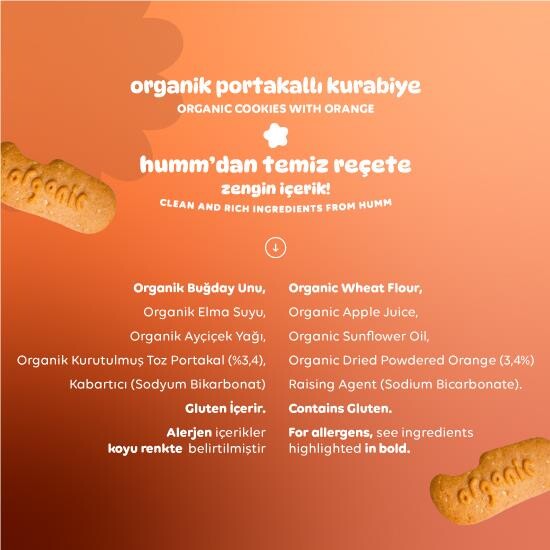 Humm Organik Vegan Portakallı Kurabiye 55 Gr - 4