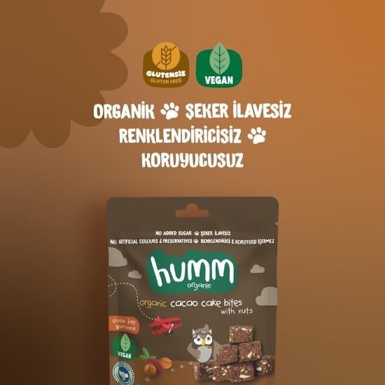Humm Organik Fındıklı Kakaolu Vegan Kek 30 Gr - 2