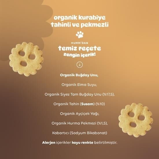 Humm Organik Tahinli ve Pekmezli Vegan Kurabiye 55 Gr - 4