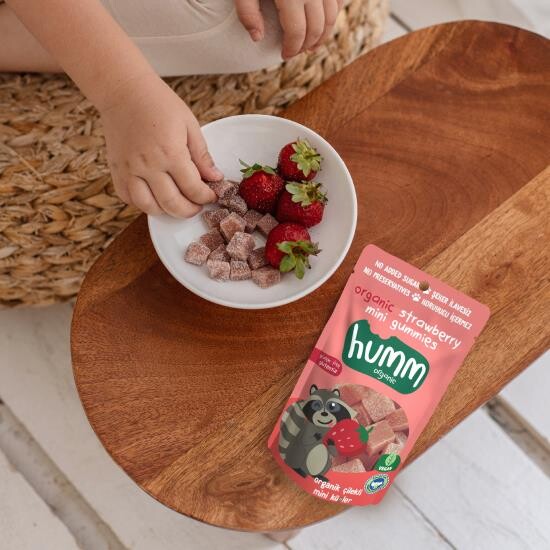 Humm Organik Çilekli Glutensiz Vegan Mini Küpler 30 Gr - 3
