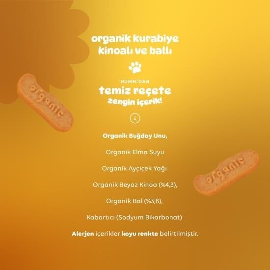 Humm Organik Ballı ve Kinoalı Kurabiye 55 Gr - 4
