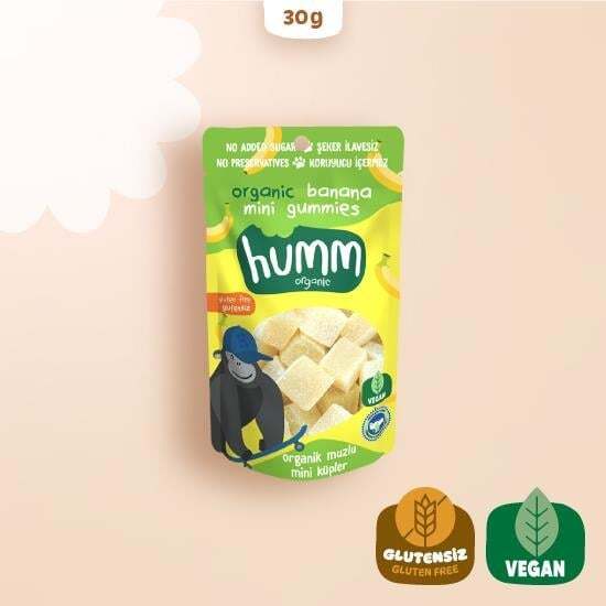 Humm Organik Muzlu Glutensiz Vegan Mini Küpler 30 Gr - Humm