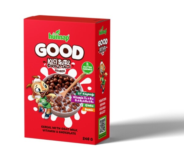 Hünnap Keçi Sütlü Çikolata ve Vitamin Tahıllı Glutensiz Gevrek 240 Gr - Hünnap