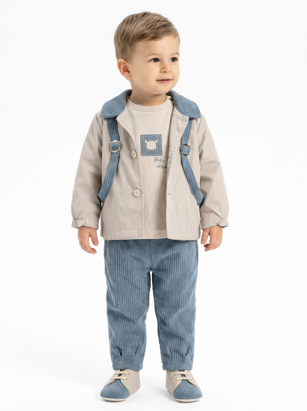 Erkek Çocuk 3'lu Alt Üst Takım 3-12 Ay 1515 Gri - HYPE