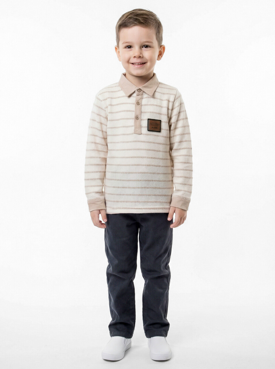 Erkek Çocuk 3'lu Alt Üst Takım 1-5 Yaş 6229 Ekru - Bej - 3