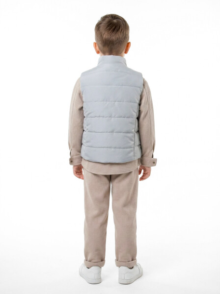 Erkek Çocuk 3'lu Alt Üst Takım 4-8 Ay 6613 Bej - Mavi - 2