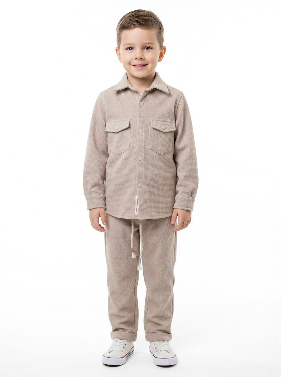 Erkek Çocuk 3'lu Alt Üst Takım 4-8 Ay 6613 Bej - Mavi - 3