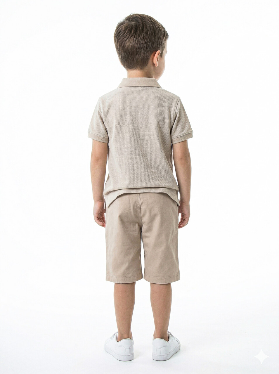 Erkek Çocuk Yazlık 2'li Alt Üst Takım (Tişort + Şort) 4-8 Yaş 6616 Bej - 2