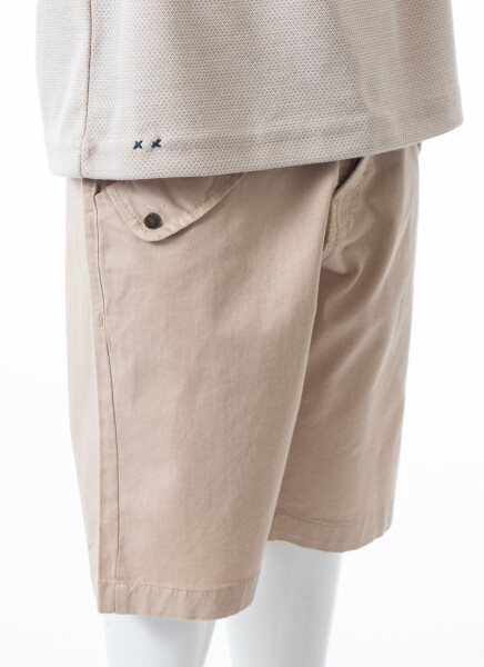 Erkek Çocuk Yazlık 2'li Alt Üst Takım (Tişort + Şort) 4-8 Yaş 6616 Bej - 5