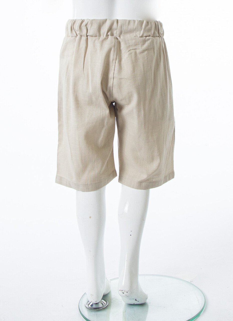 Erkek Çocuk Folarlı Yazlık 2'li Alt Üst Takım (Gömlek + Şort) 4-8 Yaş 6621 Mavi - Bej - 6