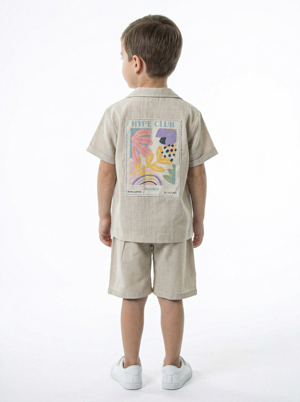 Erkek Çocuk Yazlık 2'li Alt Üst Takım (Gömlek + Şort) 1-5 Yaş 6234 Bej - 2