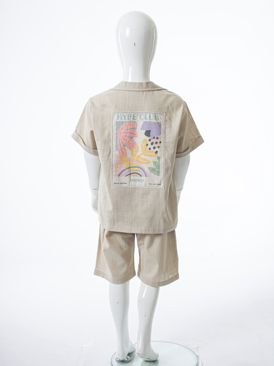 Erkek Çocuk Yazlık 2'li Alt Üst Takım (Gömlek + Şort) 1-5 Yaş 6234 Bej - 5