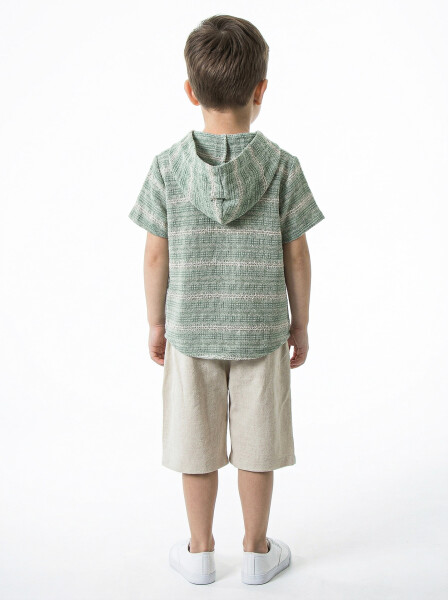 Erkek Çocuk Yazlık 2'li Alt Üst Takım (Tişort + Şort) 4-8 Yaş 6619 Haki - 2