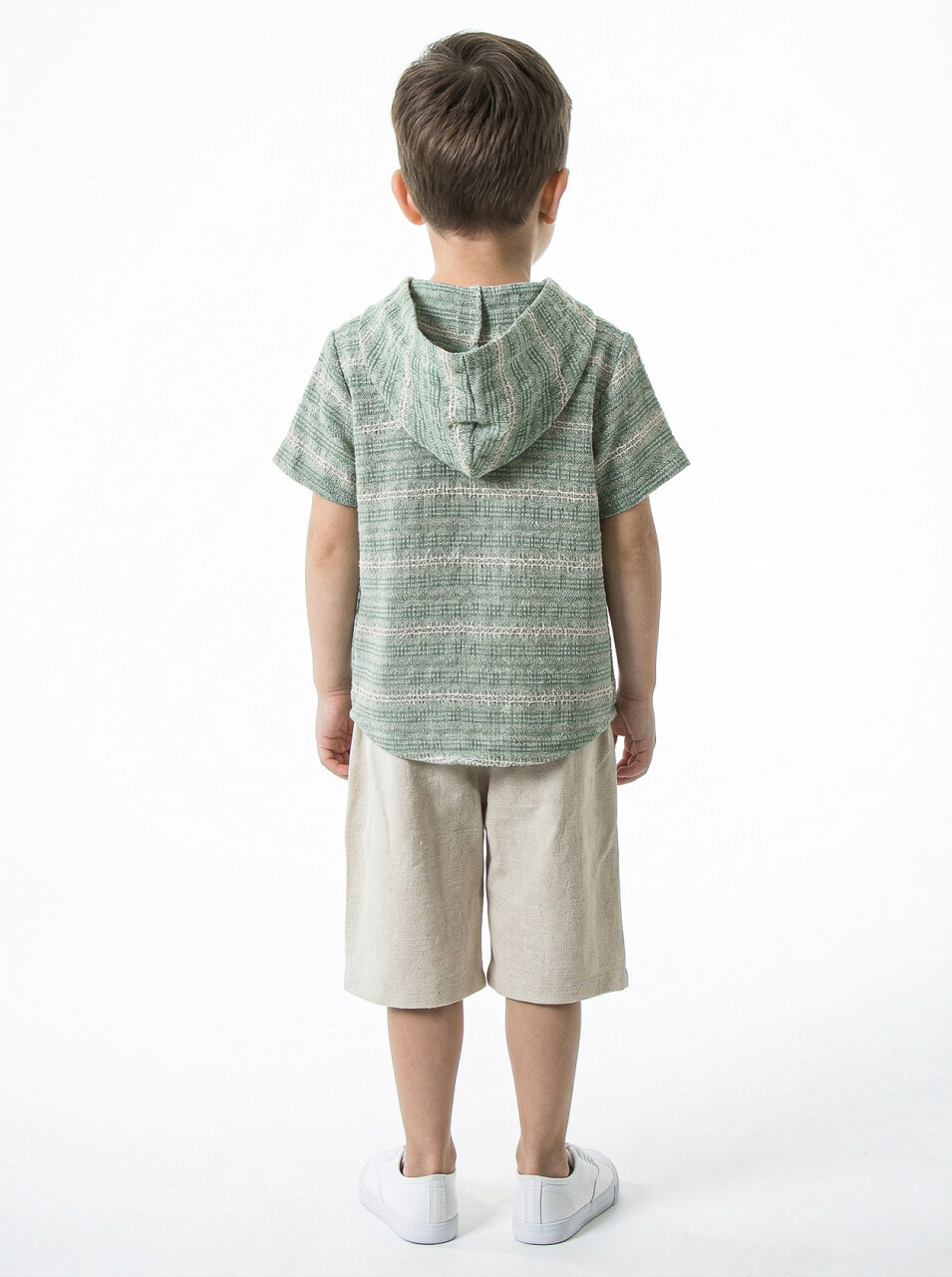 Erkek Çocuk Yazlık 2'li Alt Üst Takım (Tişort + Şort) 4-8 Yaş 6619 Haki - 2