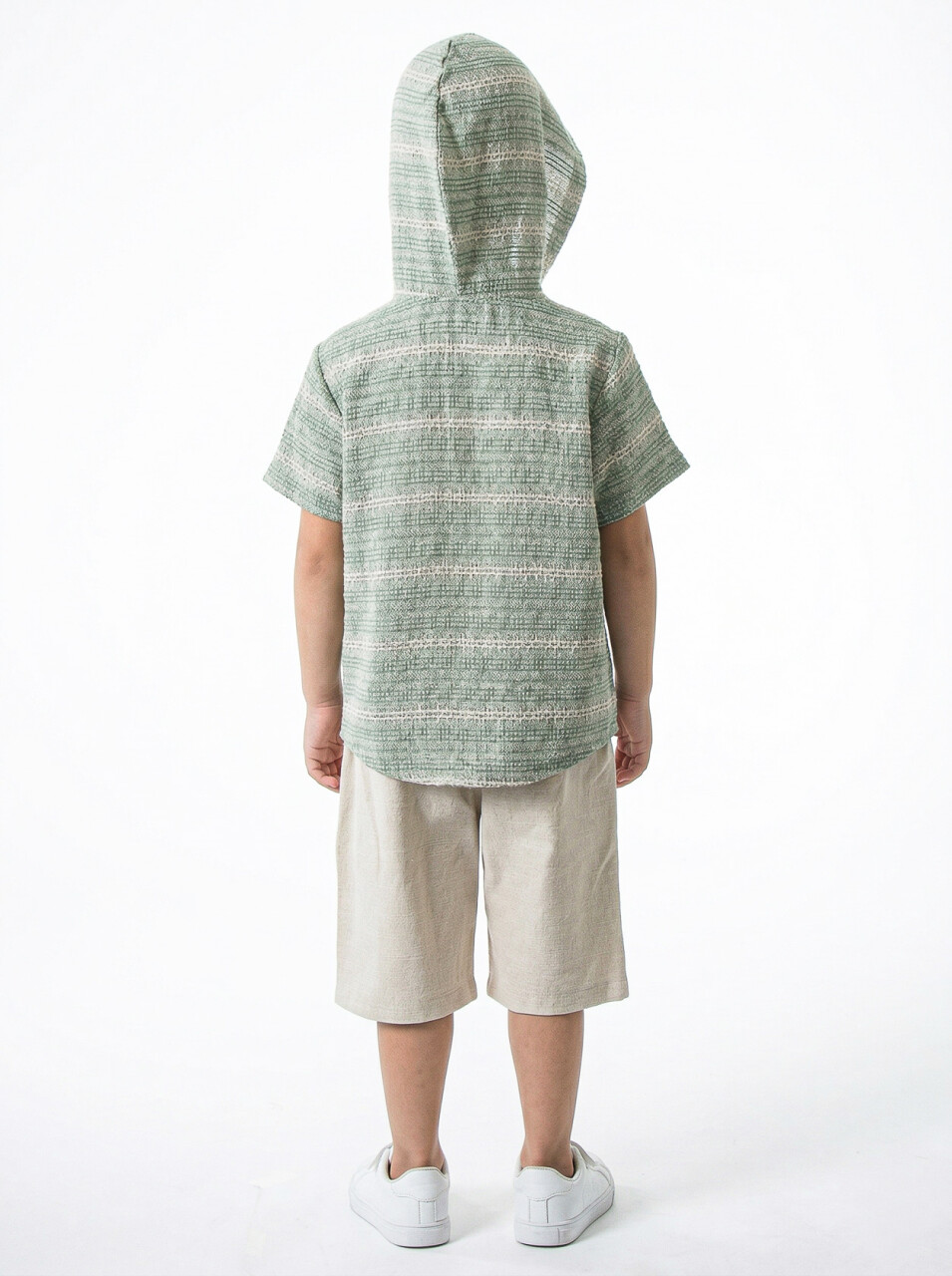 Erkek Çocuk Yazlık 2'li Alt Üst Takım (Tişort + Şort) 4-8 Yaş 6619 Haki - 3