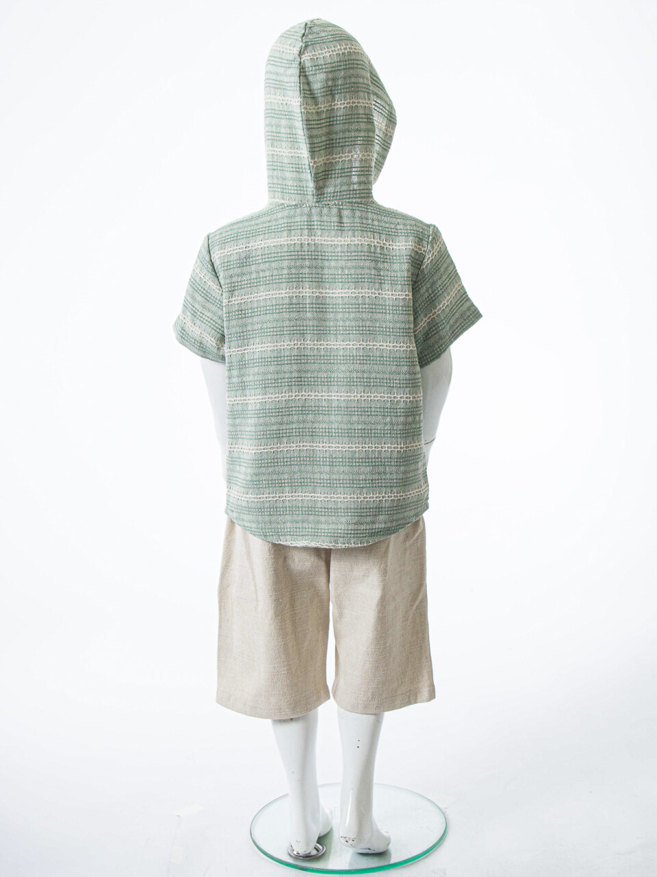 Erkek Çocuk Yazlık 2'li Alt Üst Takım (Tişort + Şort) 4-8 Yaş 6619 Haki - 5