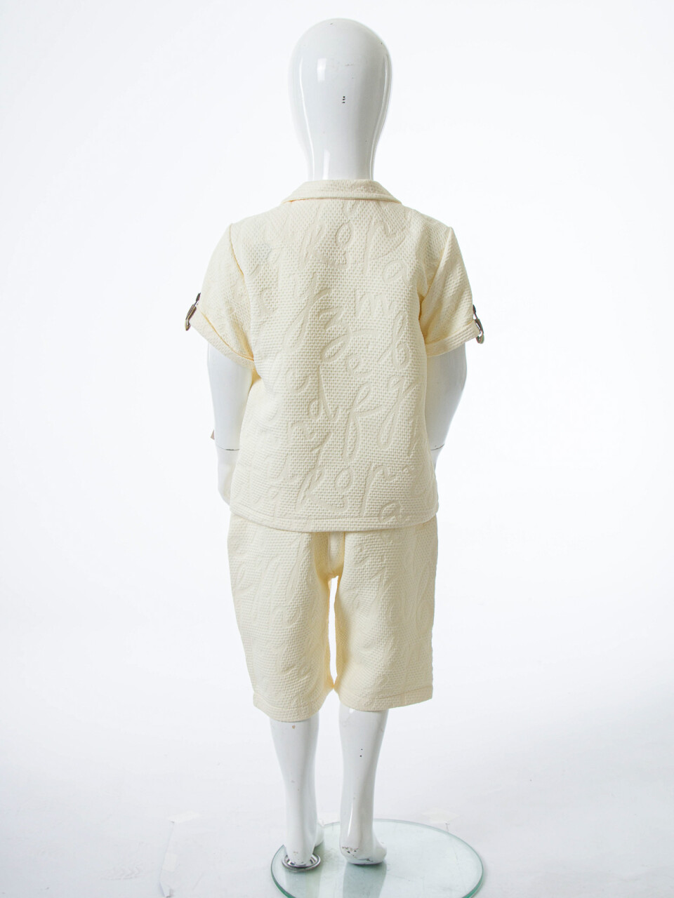 Erkek Çocuk Yazlık 2'li Alt Üst Takım (Gömlek + Şort) 1-5 Yaş 6231 Krem - 6