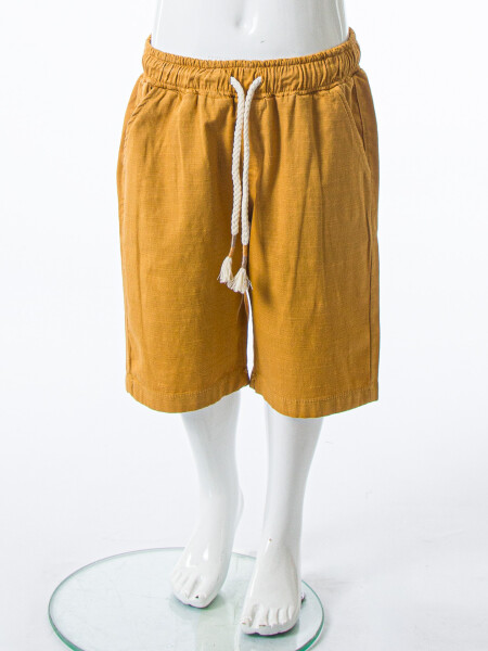 Erkek Çocuk Yazlık 2'li Alt Üst Takım (Gömlek + Şort) 4-8 Yaş 6620 Bej - 6