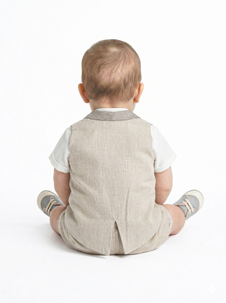 Erkek Çocuk Yazlık Salopet 3-12 Ay 1525 Bej - 2