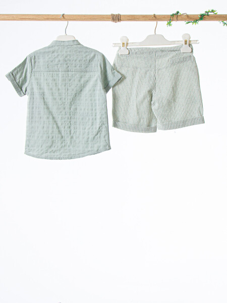 Erkek Çocuk Yazlık 2'li Alt Üst Takım (Tişort + Şort) 3-12 Ay 1526 Mint - 4