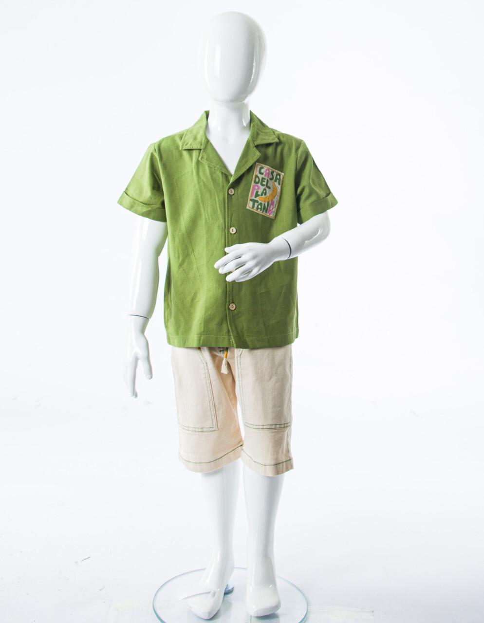 Erkek Çocuk 2'li Yazlık Alt Üst Takım (Tişort + Şort) 4-8 Yaş 6622 Yeşil - 3