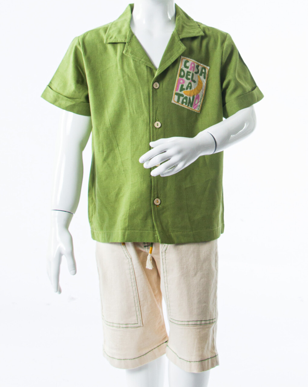 Erkek Çocuk 2'li Yazlık Alt Üst Takım (Tişort + Şort) 4-8 Yaş 6622 Yeşil - 4