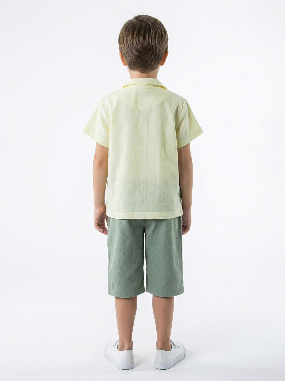 Erkek Çocuk 2'li Yazlık Alt Üst Takım (Tişort + Şort) 4-8 Yaş 6625 Sarı - 2