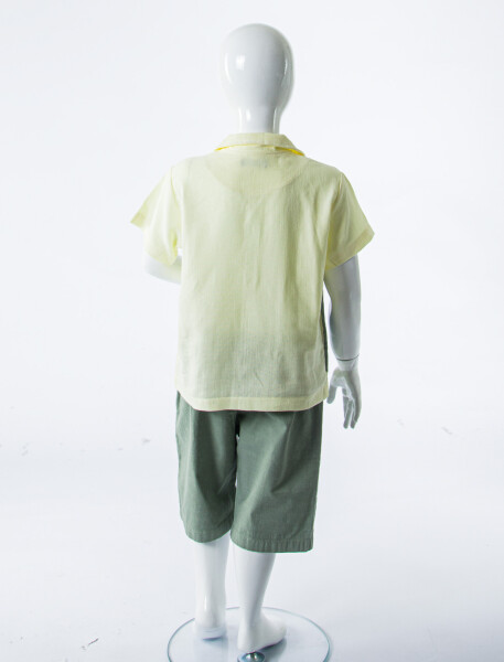 Erkek Çocuk 2'li Yazlık Alt Üst Takım (Tişort + Şort) 4-8 Yaş 6625 Sarı - 6