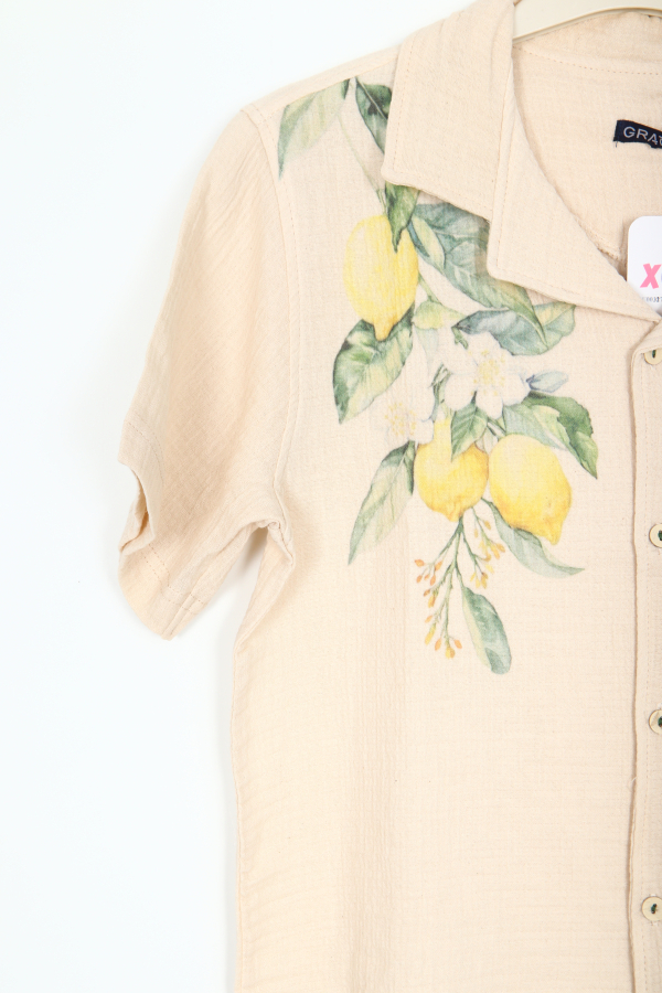 Erkek Çocuk Gömlek 6-12 Yaş 8258 Bej - 2