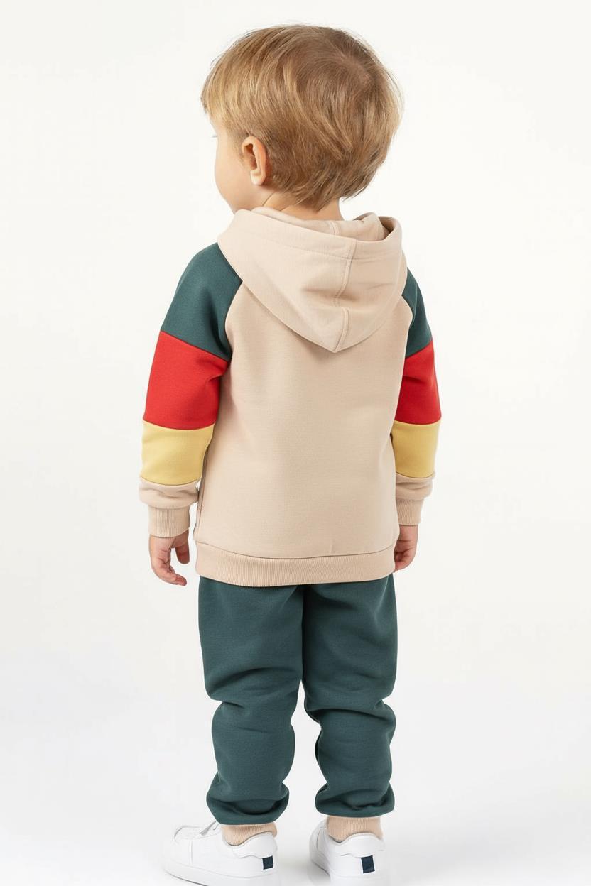 Erkek Çocuk Eşofman Takım 1-5 Yaş 7529 Bej - Yeşil - 2