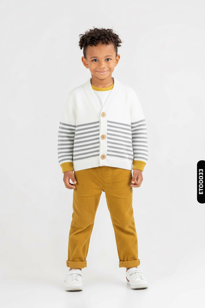 Erkek Çocuk Alt Üst Takım 3-12 Ay 8311 Beyaz - Hardal - 1