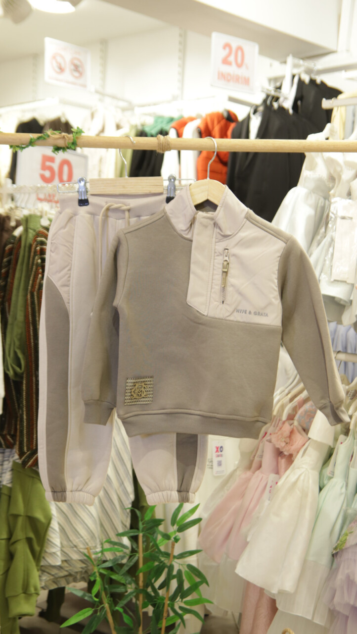 Erkek Çocuk Eşofman Takım 4-8 Yaş 7734 Gri - 3