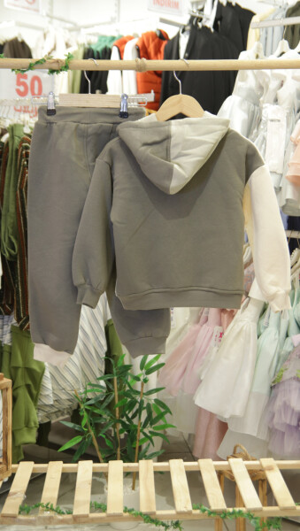 Erkek Çocuk Eşofman Takım 4-8 Yaş 7738 Haki - 4