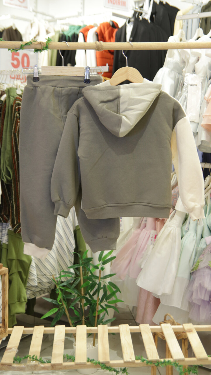 Erkek Çocuk Eşofman Takım 4-8 Yaş 7738 Haki - 4